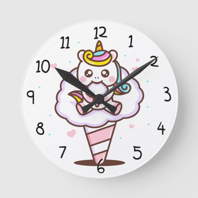 Unicorn Rund Klocka (Framsida)