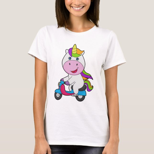 Unicorn Scooter T Shirt (Framsida)
