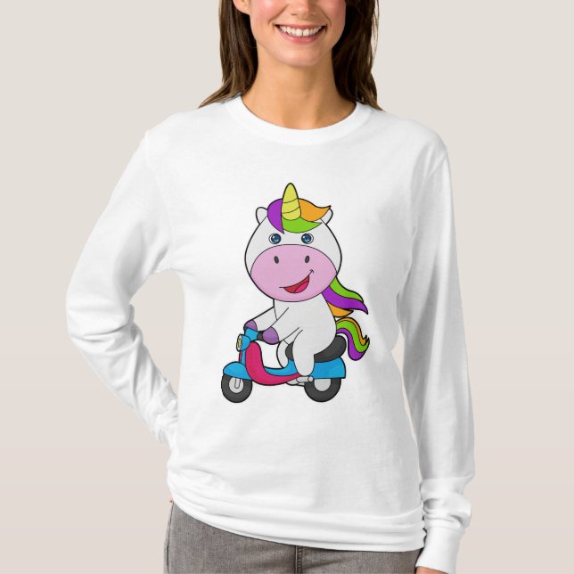 Unicorn Scooter T Shirt (Framsida)