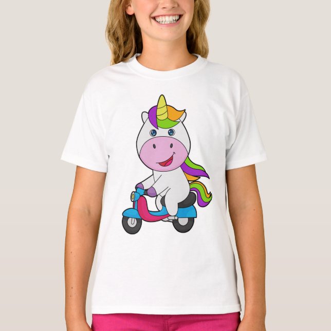 Unicorn Scooter T Shirt (Framsida)