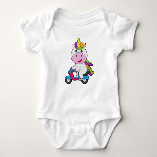 Unicorn Scooter T Shirt (Framsida)