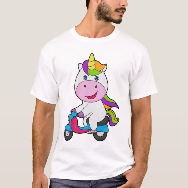 Unicorn Scooter T Shirt (Framsida)