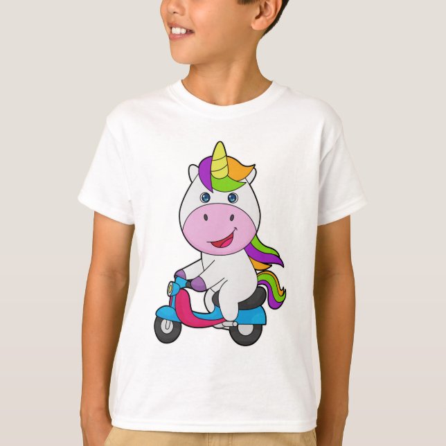 Unicorn Scooter T Shirt (Framsida)