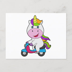 Unicorn Scooter Vykort