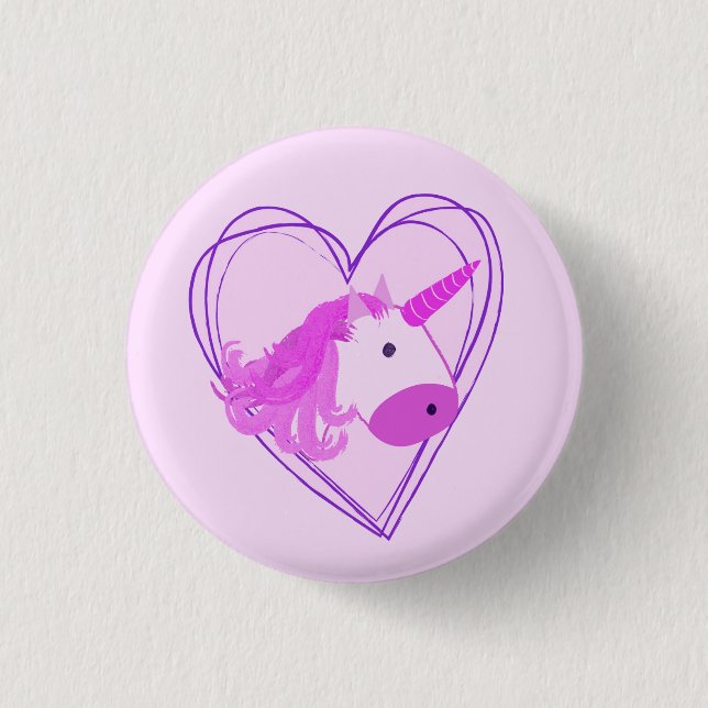 Unicorn Script Heart Valentine Knapp (Framsida)