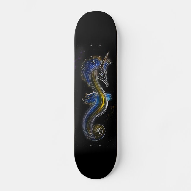 Unicorn Seahorse Skateboard (Framsida)
