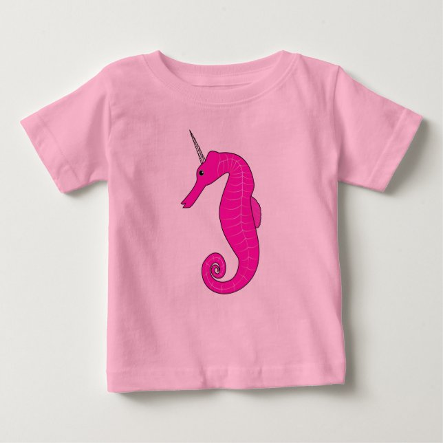Unicorn Seahorse Tee Shirt (Framsida)