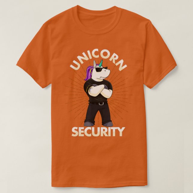 Unicorn Security Birthday Manar Boys Pappa Gift T Shirt (Design framsida)