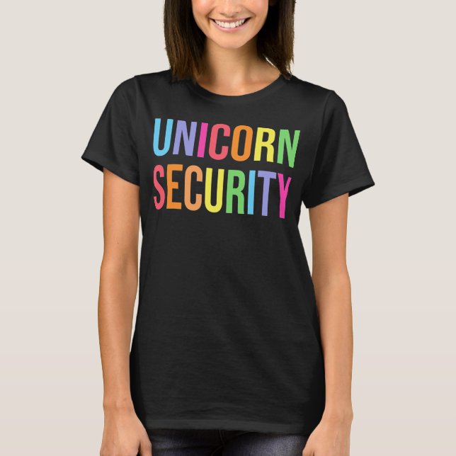 Unicorn Security Funny Birthday Girl Gifts Pappa T Shirt (Framsida)