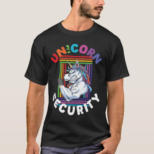 Unicorn Security Funny Halloween T Shirt (Framsida)