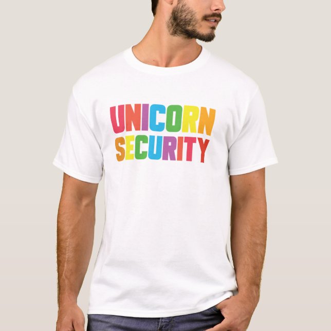 Unicorn Security Halloween T Shirt (Framsida)