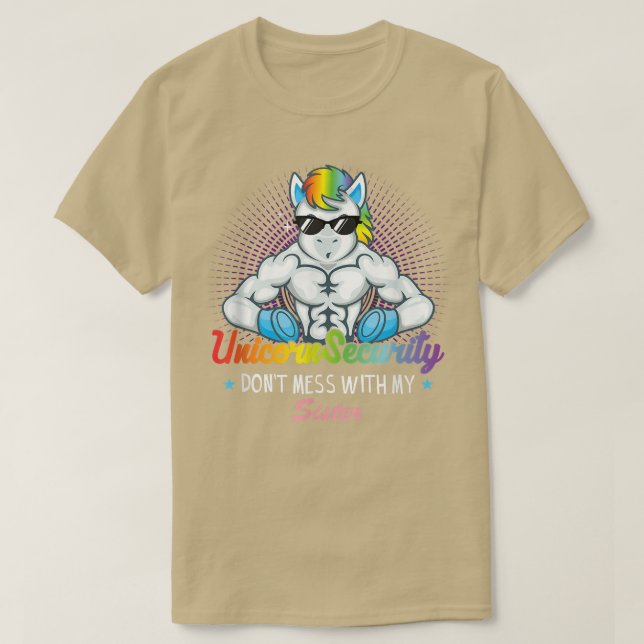 Unicorn Security Muscular Brother Don't Mess With  T Shirt (Design framsida)