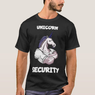 Unicorn Security Pappa Manly Muscle Birthday Secur T Shirt