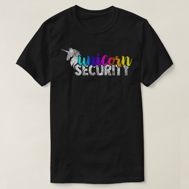 Unicorn Security Rainbow Squad Tee Funny Pappa Bro (Design framsida)