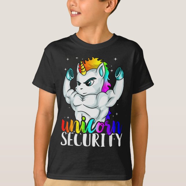 Unicorn Security Squad Muscle Tee Funny Dad Brothe (Framsida)