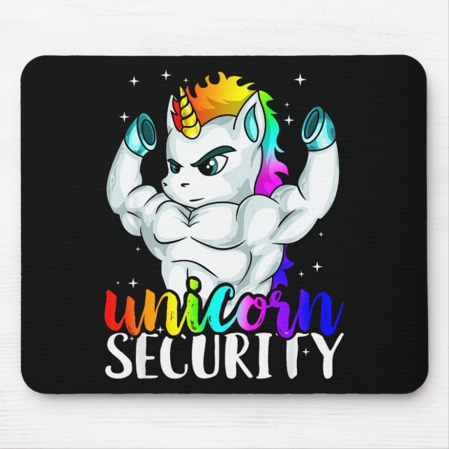 Unicorn Security Squad Muscle Tee Funny Dad Brothe Musmatta (Framsidan)
