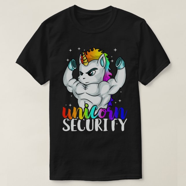 Unicorn Security Squad Muscle Tee Funny Pappa Brot (Design framsida)