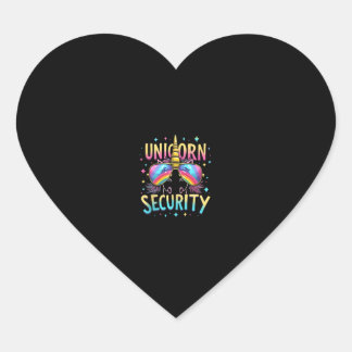 Unicorn Security Tank Top_6 Hjärtformat Klistermärke