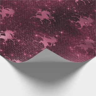 Unicorn Sequin Black Spark Marsal Glitter Burgundy Presentpapper