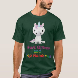 Unicorn Shirt I Fart Glitter och Poop Rainbows T- T