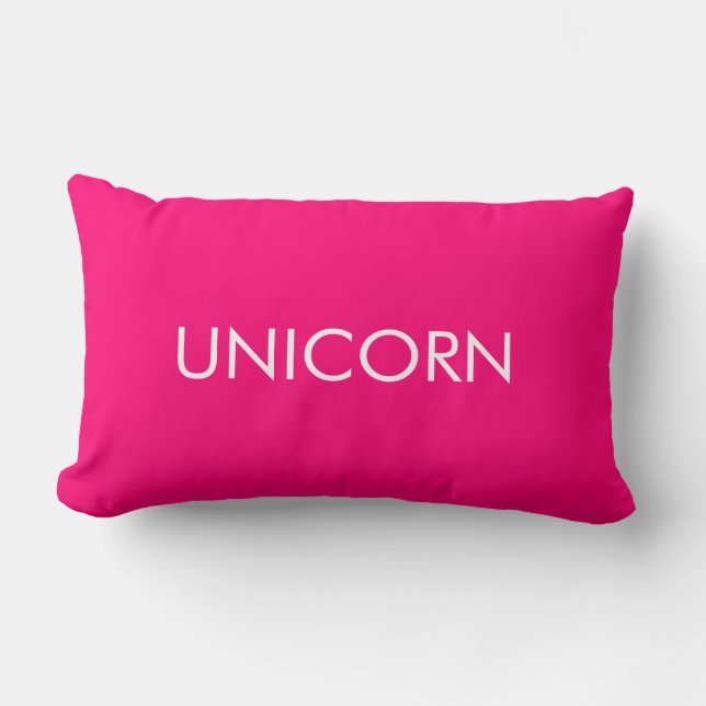 Unicorn shock rosa fuchsia vit anpassningsbar mini lumbarkudde (Framsida)