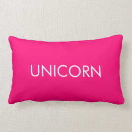 Unicorn shock rosa fuchsia vit anpassningsbar mini lumbarkudde