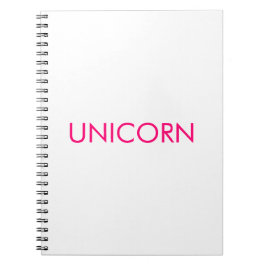 "Unicorn"-shock rosa fuchsia vit Anteckningsbok