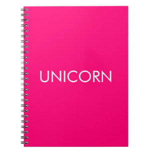 "Unicorn"-shock rosa fuchsia vit Anteckningsbok