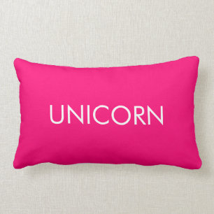 "Unicorn"-shock rosa fuchsia vit Lumbarkudde