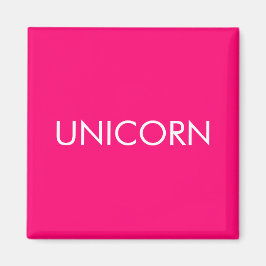 "Unicorn"-shock rosa fuchsia vit Magnet
