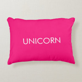 "Unicorn"-shock rosa fuchsia vit Prydnadskudde