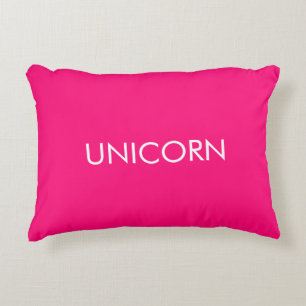 "Unicorn"-shock rosa fuchsia vit Prydnadskudde
