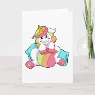 Unicorn Shy med Pillow Kort
