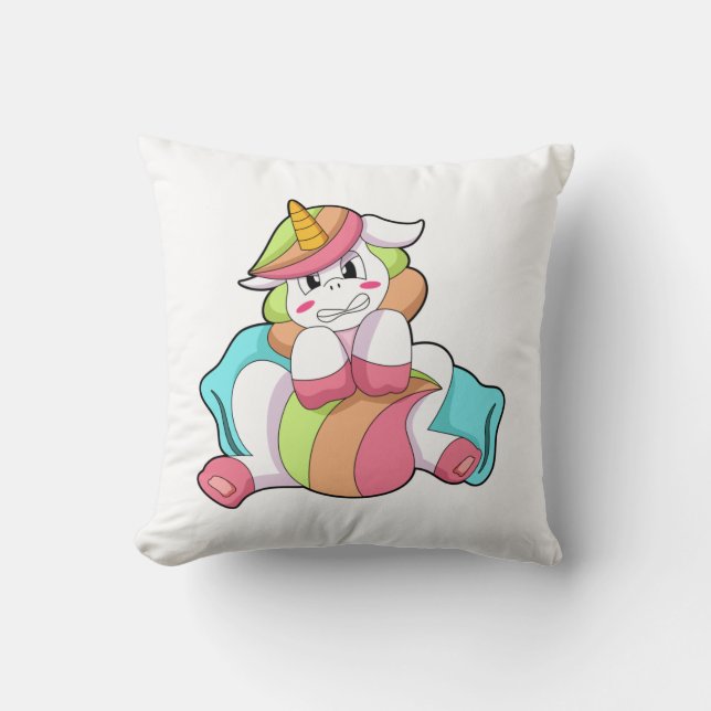 Unicorn Shy med Pillow Kudde (Framsida)