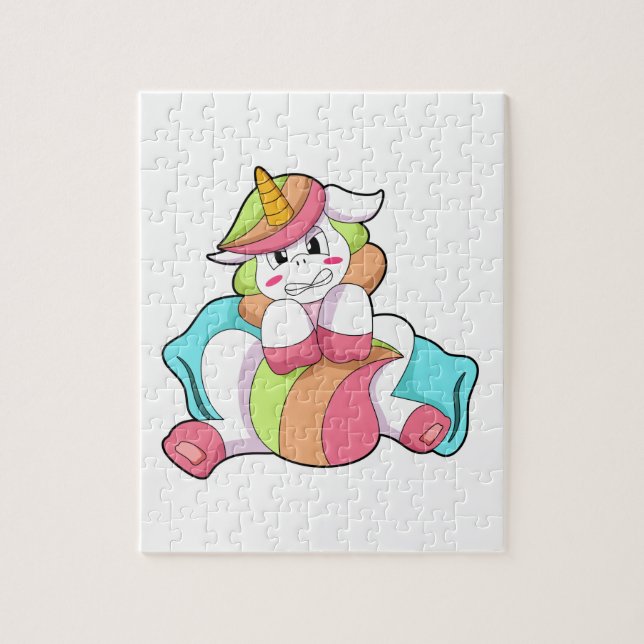 Unicorn Shy med Pillow Pussel (Vertikal)