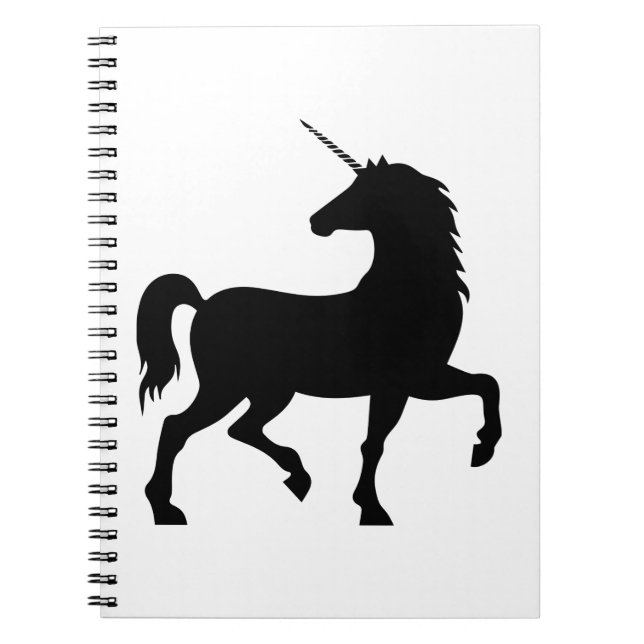 Unicorn Silhouette Anteckningsbok Med Spiral (Framsidan)