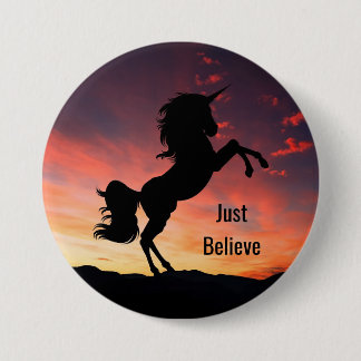 Unicorn Silhouette Button Knapp