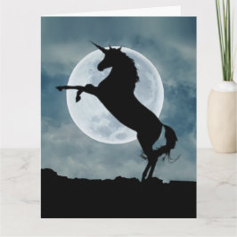 Unicorn Silhouette full Moon Magic Quote Big Kort