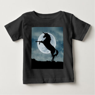Unicorn Silhouette Full Moon Night Himlar, ZKOA T Shirt