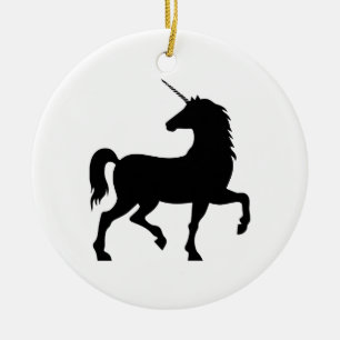 Unicorn Silhouette Julgransprydnad Keramik