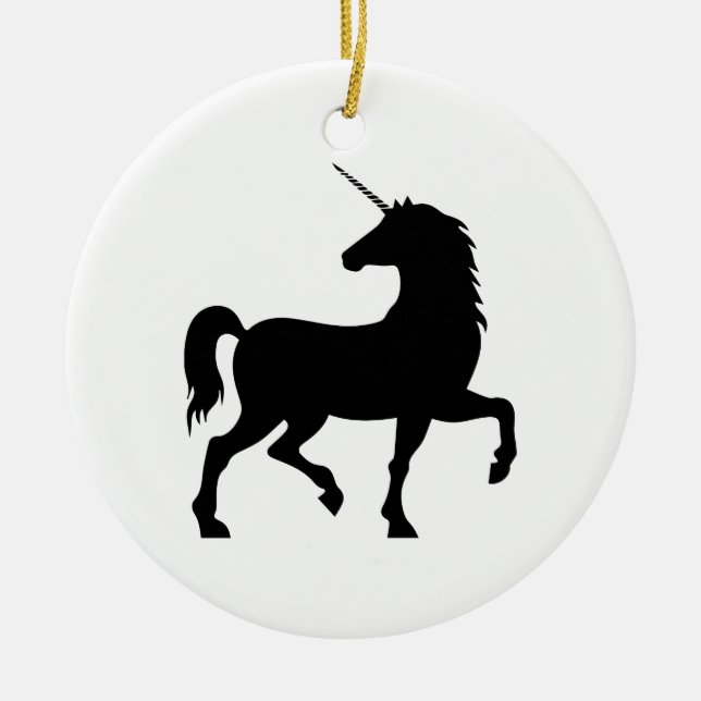 Unicorn Silhouette Julgransprydnad Keramik (Framsidan)