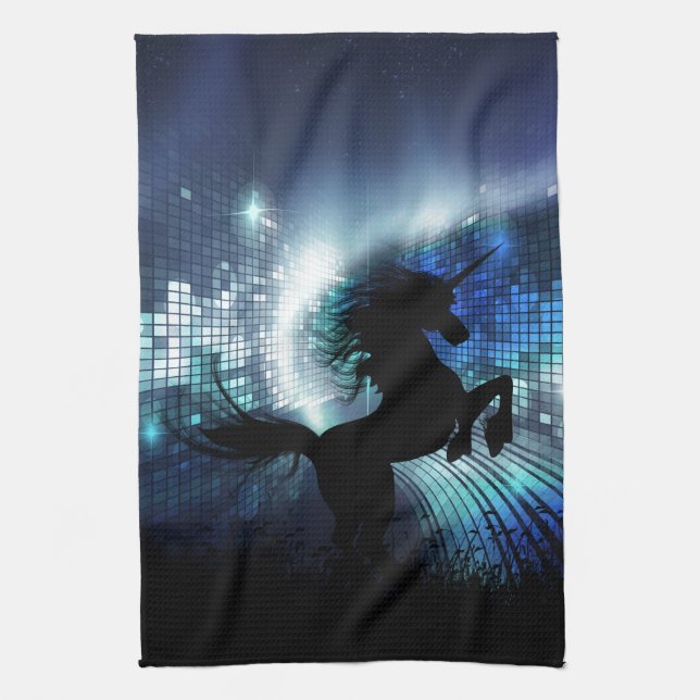 Unicorn Silhouette Kökshandduk (Vertikal)