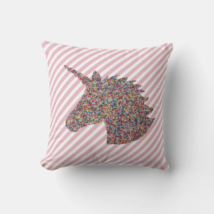 Unicorn Silhouette Rainbow Sprinkles Kudde