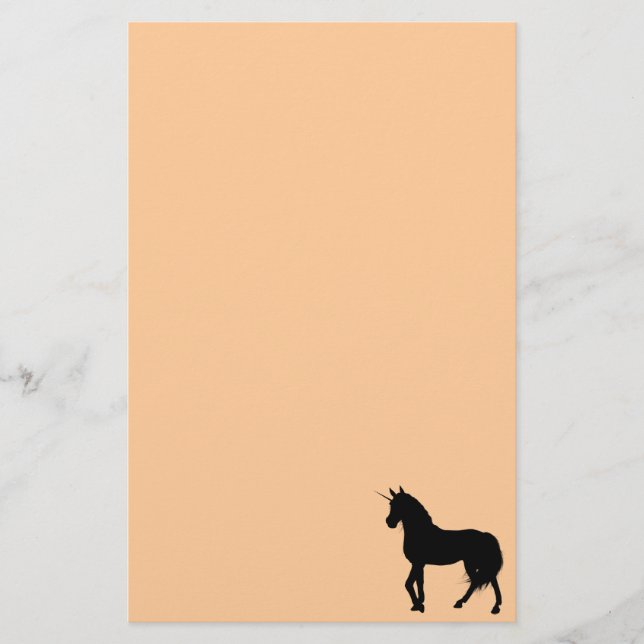 Unicorn Silhouette Stationery Brevpapper (Framsida)
