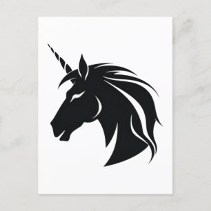 Unicorn silhouette vykort