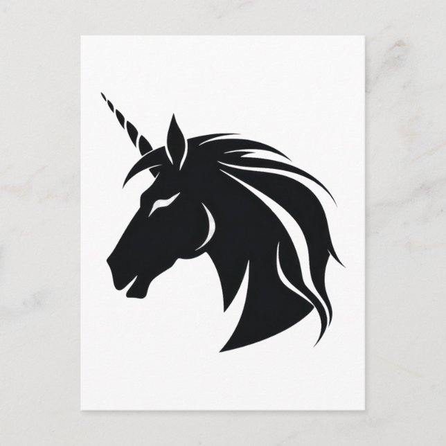 Unicorn silhouette vykort (Framsida)