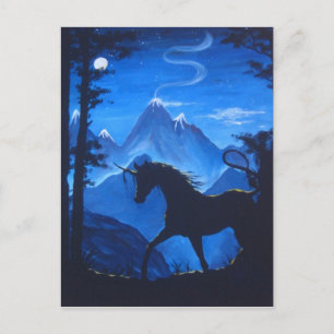 Unicorn silhouette vykort