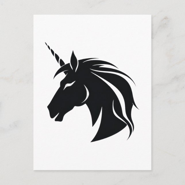 Unicorn silhouette  vykort (Framsida)