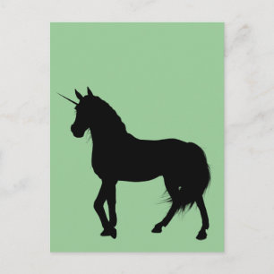 Unicorn Silhouette-vykort Vykort