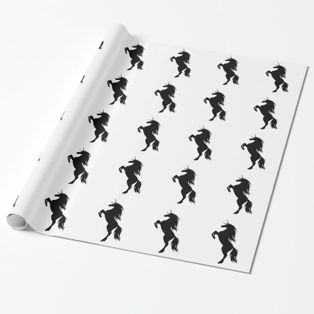 Unicorn Silhouette Wrapping Papper Presentpapper (Utrullad)